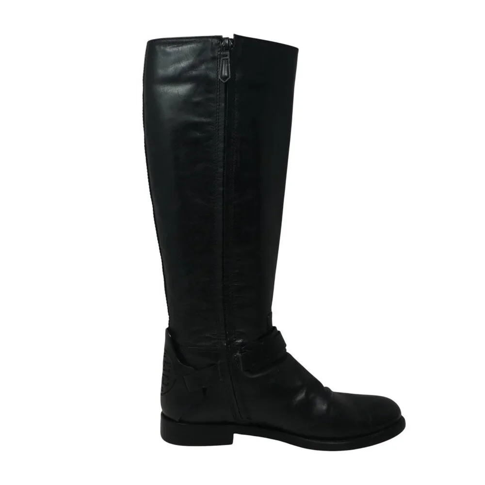 Tory Burch Colton Black‎ Leather Knee High Harness Riding Boots Womens 9